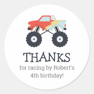 Monster Truck Party Favor Stickers