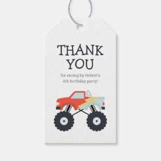Monster Truck Party Favor Tags