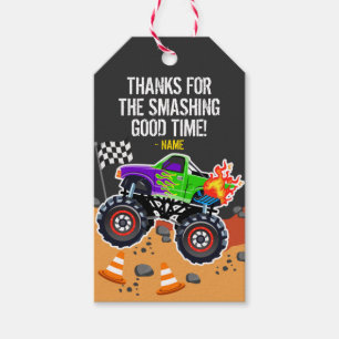 Monster Truck Party Favor Tags