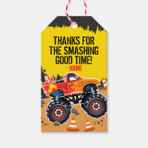 Monster Truck Party Favor Tags