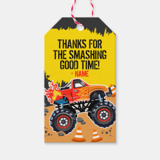 Monster Truck Party Favor Tags