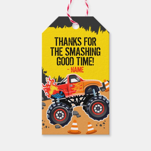 Monster Truck Party Favor Tags (Front)