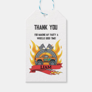 Monster Truck Personalized Birthday Gift Tag