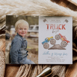 Monster Truck Photo Birthday Invitation