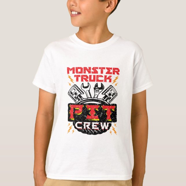 Monster Truck Pit Crew T-Shirt (Front)