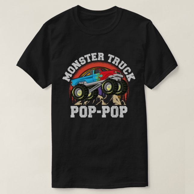 Monster Truck Pop-Pop Matching Family Grandpa T-Shirt (Design Front)