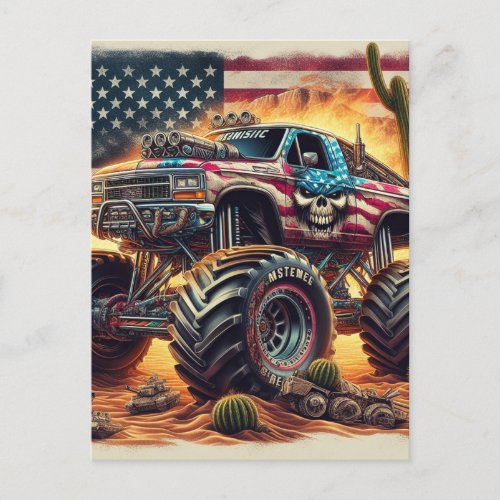 MONSTER TRUCK POST CARD