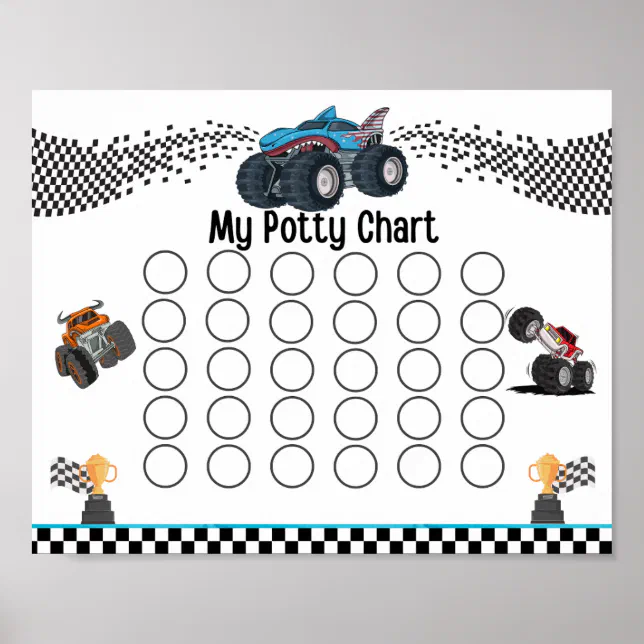 Monster Truck Potty Chart | Zazzle