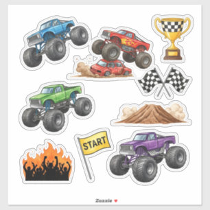 Monster Truck Race Rally Custom Vinyl Sticker