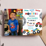 Monster Truck Racing Car Kids Birthday Photo Invitation<br><div class="desc">Monster Truck Racing Car Kids Birthday Photo Invitation</div>