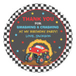 Monster Truck Rally Birthday Party Decor Favors Classic Round Sticker Monster Truck Rally Birthday Party Decor Favors Classic Round Sticker