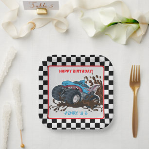 Monster Truck Rally Birthday Party Decorations Paper Plates