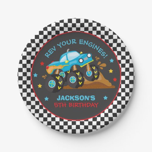 Monster Truck Rally Birthday Party Decorations Paper Plates