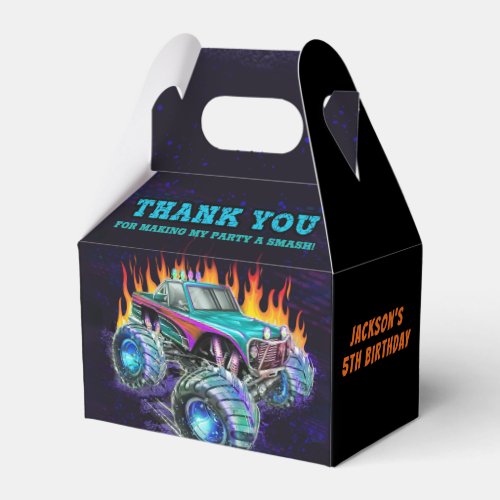 Monster Truck Rally Birthday Party Favor Box