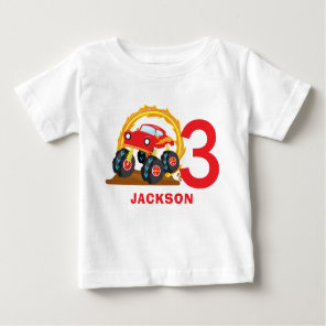 Monster Truck Rally Birthday Party Outfit Baby T-Shirt