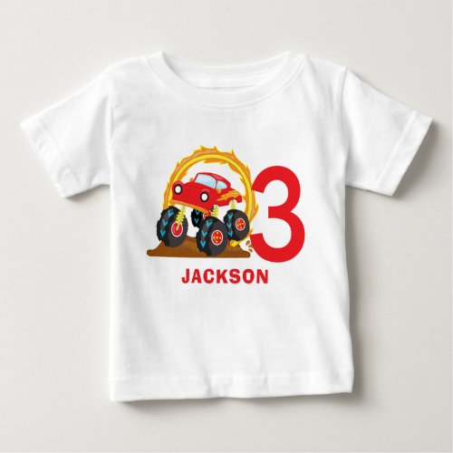 Monster Truck Rally Birthday Party Outfit Baby T_Shirt