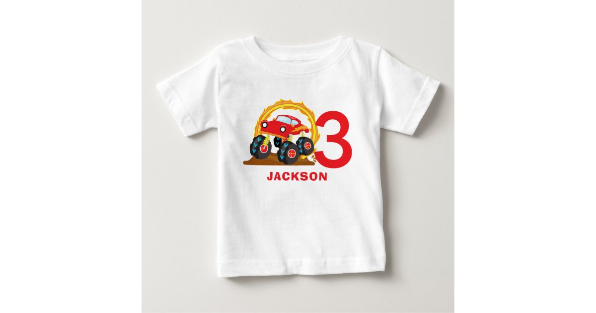 Monster Truck Rally Birthday Party Outfit Baby TShirt Zazzle