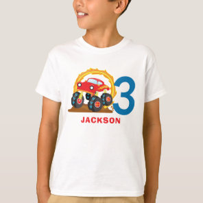 Monster Truck Rally Boy Birthday Party Outfit T-Shirt