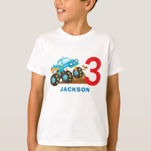 Monster Truck Rally Boy Birthday Party Outfit T-Shirt