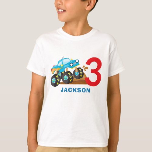 Monster Truck Rally Boy Birthday Party Outfit T_Shirt