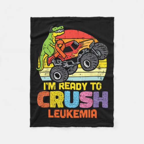 Monster Truck Ready To Crush Leukemia Awareness Bo Fleece Blanket