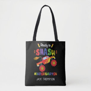 Monster Truck Ready to Smash Kindergarten   Tote Bag