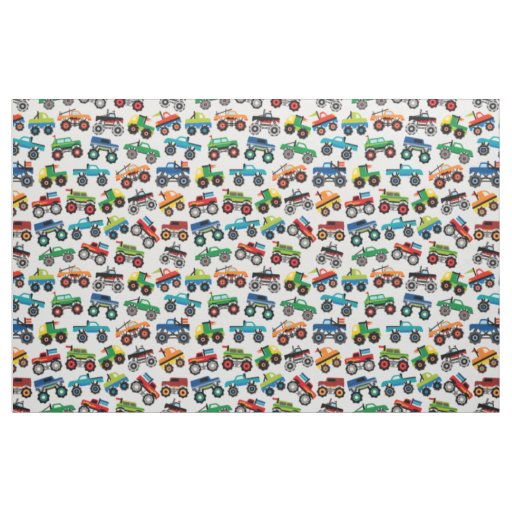 Monster Truck Repeat Fabric Textile