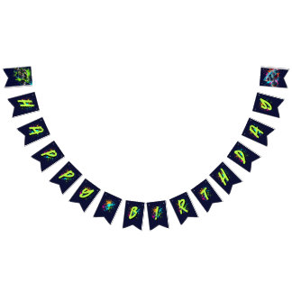 Monster Truck Shark Birthday Bunting Flags