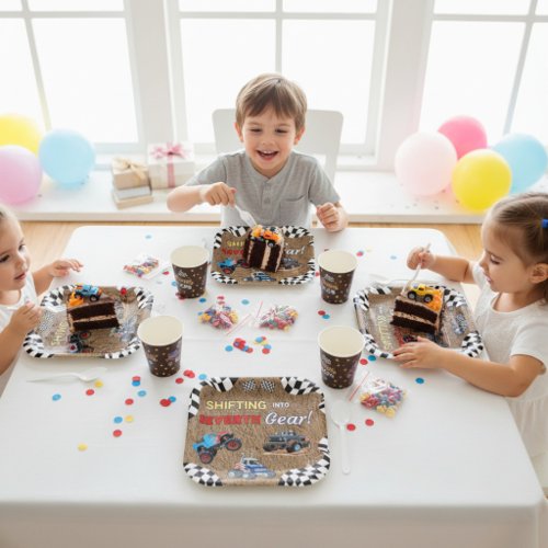 Monster Truck Shifting Into Seventh Gear Birthday  Paper Plates