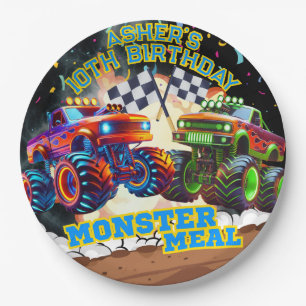 Monster Truck Showdown Extreme Racing Birthday Paper Plates
