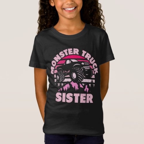Monster Truck Sister Matching Family Monster Truck T_Shirt