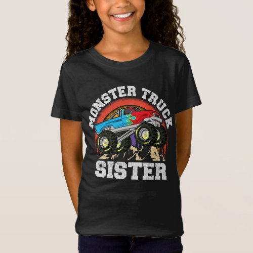 Monster Truck Sister Matching Family Monster Truck T_Shirt