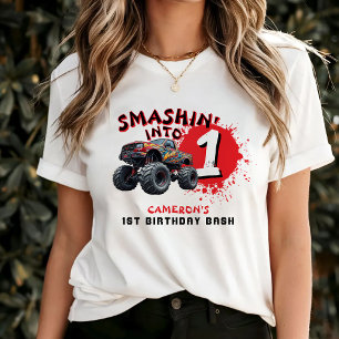 Monster Truck Smash 1st Birthday Parents T-Shirt