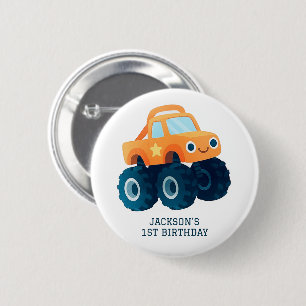 Monster Truck Smash and Crash Birthday Button