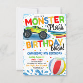 Baseball Waterslide Birthday Party Invitation