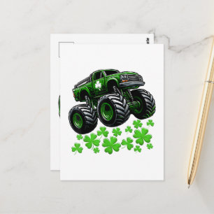 Monster Truck St Patricks Day Irish Lucky Postcard