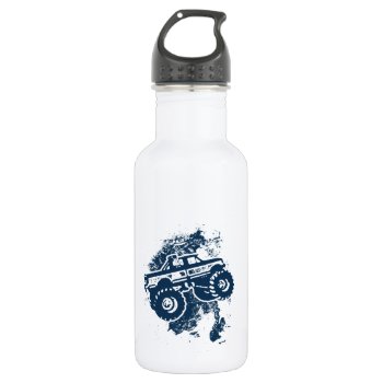 Monster Truck Stainless Steel Water Bottle by lildaveycross at Zazzle