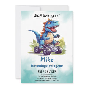Monster Truck T-Rex boy Birthday  Invitation