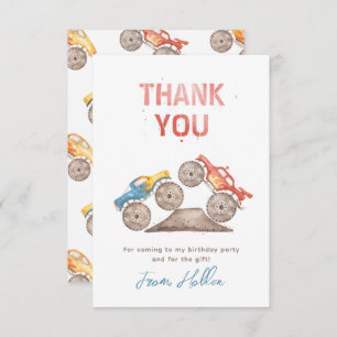 Monster Truck Thank You Cards Truck Party