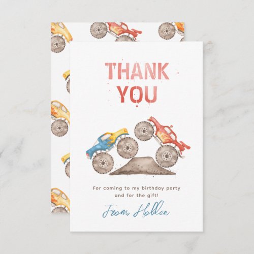 Monster Truck Thank You Cards  Truck Party