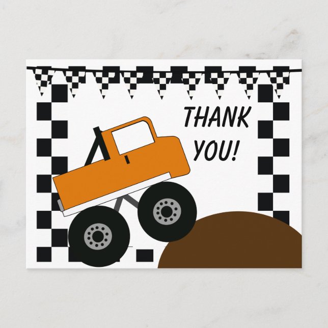 Monster Truck Thank You Postcard (Front)