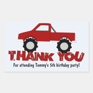 Monster Truck Thank You Sticker
