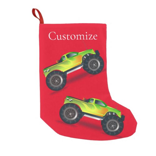 Monster Truck Thunder_Cove Small Christmas Stocking