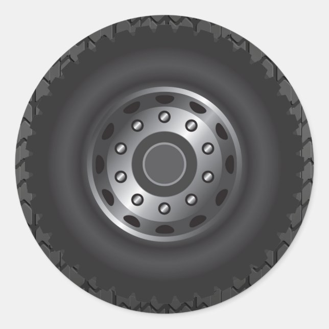 MONSTER Truck Tires #1 Classic Round Sticker (Front)