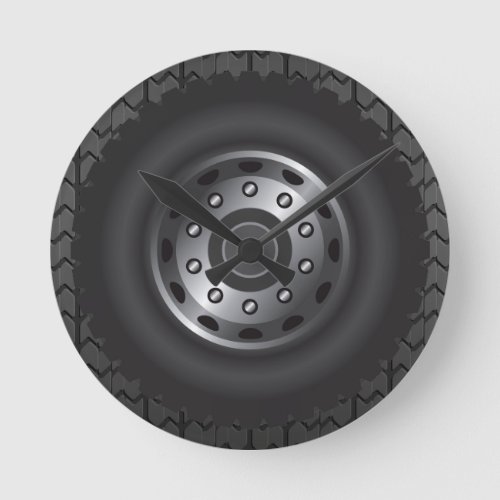 MONSTER Truck Tires 1 Round Clock