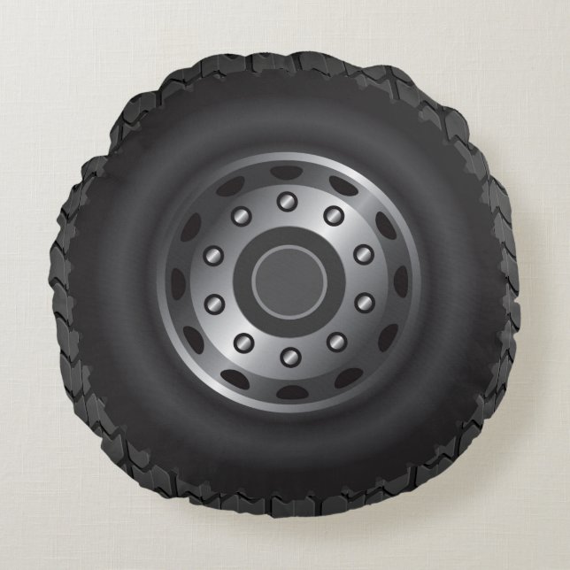 MONSTER Truck Tires #1 Round Pillow (Front)