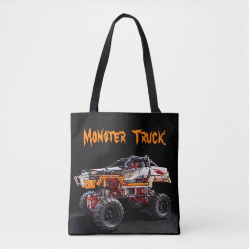 monster truck tote bag