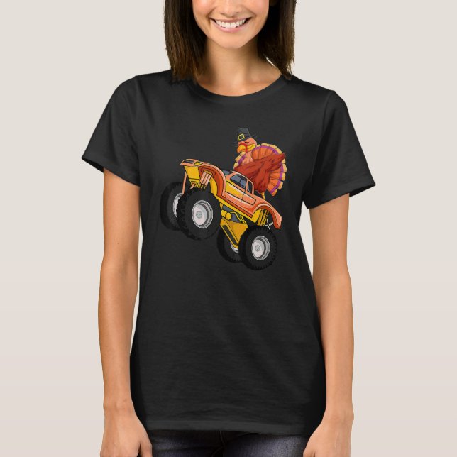 Monster Truck turkey Costume Toddler Boys Kids Tha T-Shirt (Front)