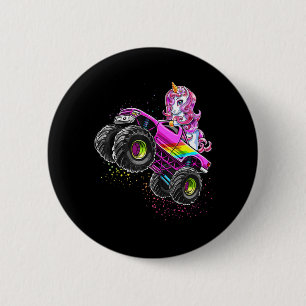 Monster Truck Unicorn Birthday Party Monster Truck Button