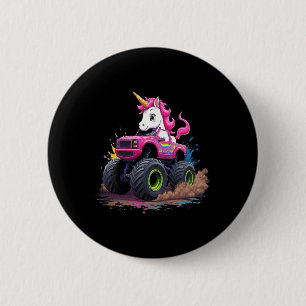 Monster Truck Unicorn Birthday Party Monster Truck Button